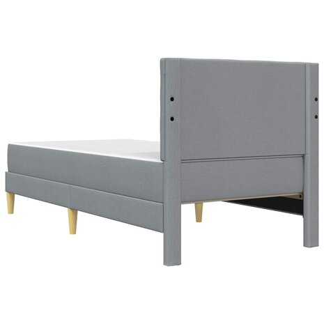 Bedframe met matras met hoofdeinde Lichtgrijs 80 x 200 cm Stof 8