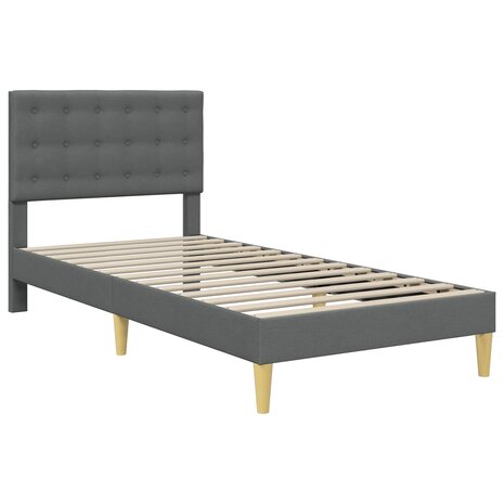 Bedframe met matras met hoofdeinde Donkergrijs 80 x 200 cm Stof 4