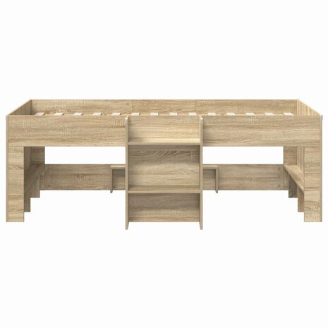 KinderHalfhoogslaper met ladder Sonoma 90 x 200 cm Bewerkt hout 5