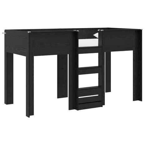 Stapelbed voor Kinderen Zwart Eiken 75 x 190 cm Bewerkt hout 2