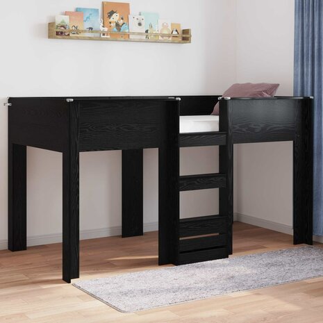 Stapelbed voor Kinderen Zwart Eiken 80 x 200 cm Bewerkt hout 1