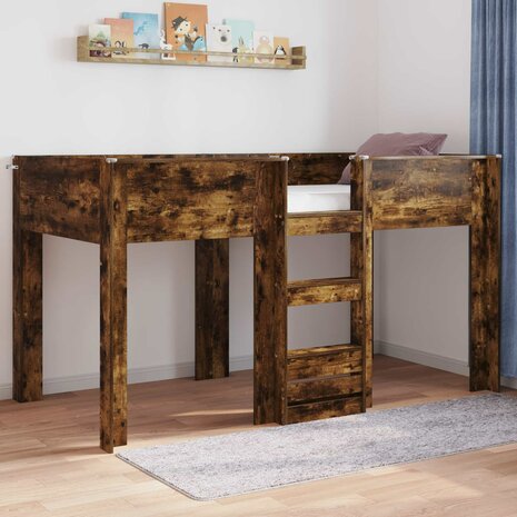 Stapelbed voor Kinderen Gerookt eiken 90 x 200 cm Bewerkt hout 1