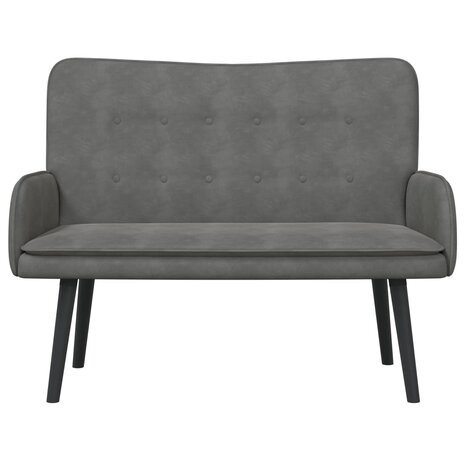 Twee Persoons Sofa Donkergrijs 115 x 61 x 87 cm Fluweel 4