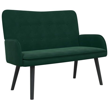 Twee Persoons Sofa Donkergroen 115 x 61 x 87 cm Fluweel 2