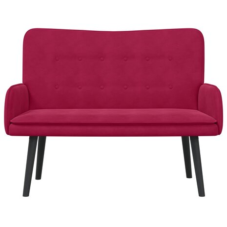 Twee Persoons Sofa Wijnrood 115 x 61 x 87 cm Fluweel 4