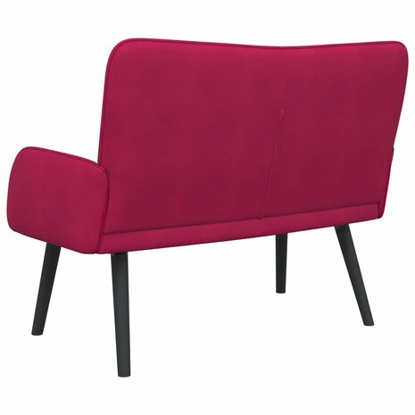Twee Persoons Sofa Wijnrood 115 x 61 x 87 cm Fluweel 6