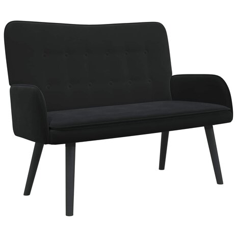 Twee Persoons Sofa Zwart 115 x 61 x 87 cm Fluweel 2