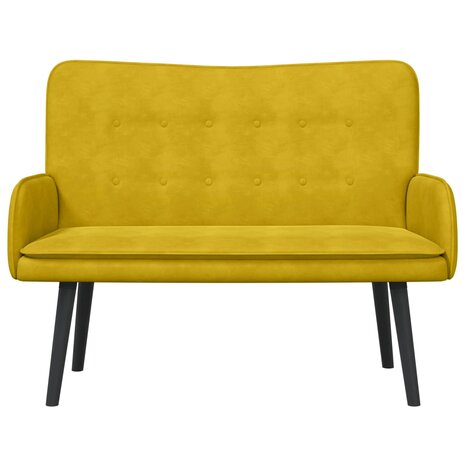 Twee Persoons Sofa Geel 115 x 61 x 87 cm Fluweel 4