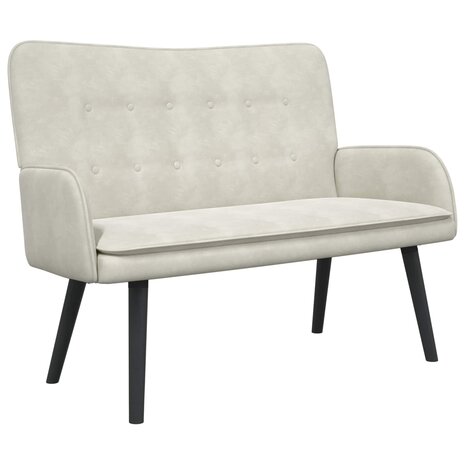 Twee Persoons Sofa Cr&egrave;me 115 x 61 x 87 cm Fluweel 2