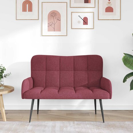 Twee Persoons Sofa Wijnrood 115 x 61 x 87 cm Stof 3