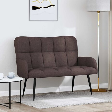 Twee Persoons Sofa Donkerbruin 115 x 61 x 87 cm Stof 1