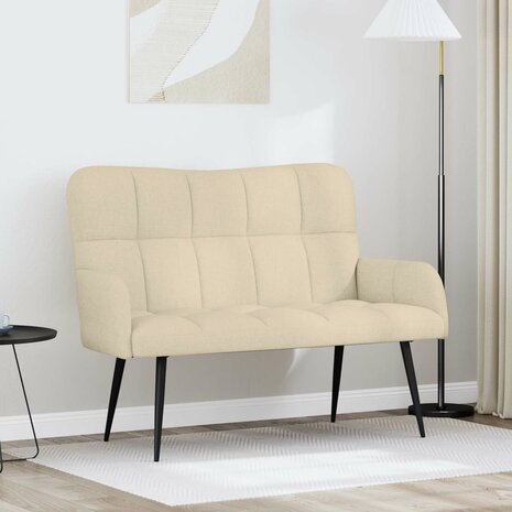 Twee Persoons Sofa Cr&egrave;me 115 x 61 x 87 cm Stof 1