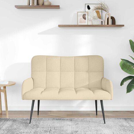 Twee Persoons Sofa Cr&egrave;me 115 x 61 x 87 cm Stof 3