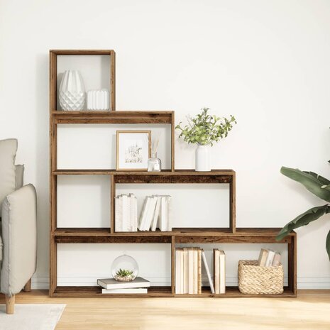 Kamerscherm / boekenkast 143,5x29x143,5 cm hout oud hout 3