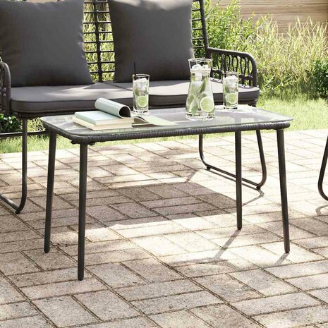 Tuintafel Zwart 80 x 40 x 45 cm poly rattan 1