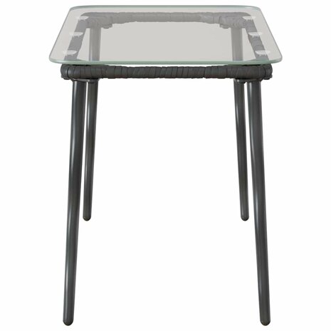 Tuintafel Zwart 80 x 40 x 45 cm poly rattan 5