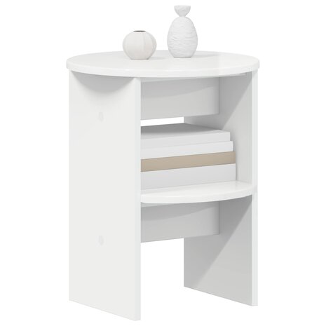 Bijzetkast 2 pcs Hoogglans Wit &Oslash;40 x 50 cm Geconstrueerd hout 3