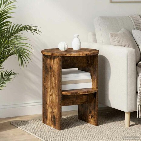 Bijzetkast Gerookte Eik &Oslash;40 x 50 cm Geconstrueerd hout 1