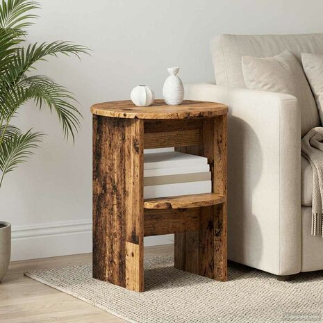 Bijzetkast Oudhout &Oslash;40 x 50 cm Geconstrueerd hout 1