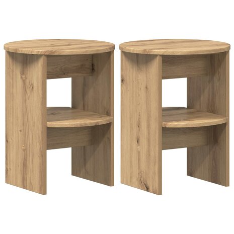 Bijzetkast 2 pcs Artisan Eik &Oslash;40 x 50 cm Geconstrueerd hout 2