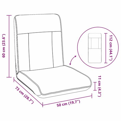 Vloerstoel Wit 50 x 73 x 60 cm Nep Leer 11