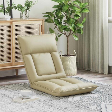 Vloerstoel Cr&egrave;me 55 x 61 x 70 cm Nep Leer 1