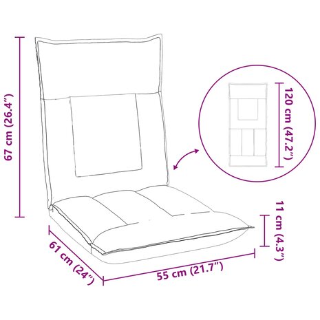 Vloerstoel Wit 55 x 61 x 70 cm Nep Leer 11