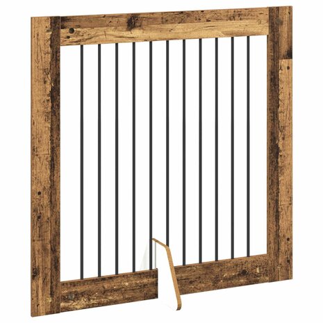 Hondenhekje met standaards 2 pcs Oud hout 100 x 100 cm 5