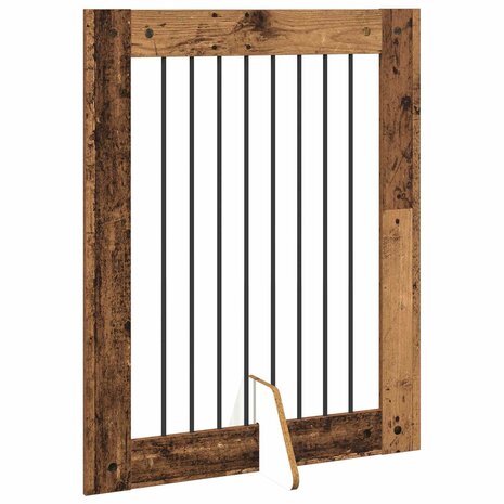 Hondenhekje met standaards 2 pcs Oud hout 80 x 100 cm 5