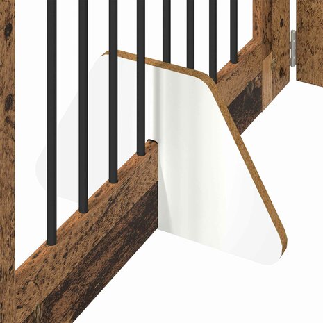 Hondenhekje met standaards 2 pcs Oud hout 80 x 100 cm 7