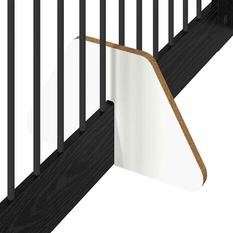 Hondenhekje met standaards 2 pcs Zwart eiken 100 x 80 cm 7