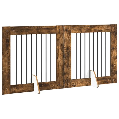 Hondenhekje met standaards 2 pcs Gerookt eiken 80 x 80 cm 4