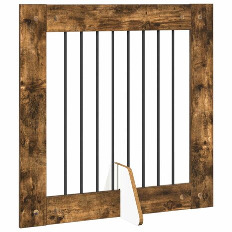 Hondenhekje met standaards 2 pcs Gerookt eiken 80 x 80 cm 5