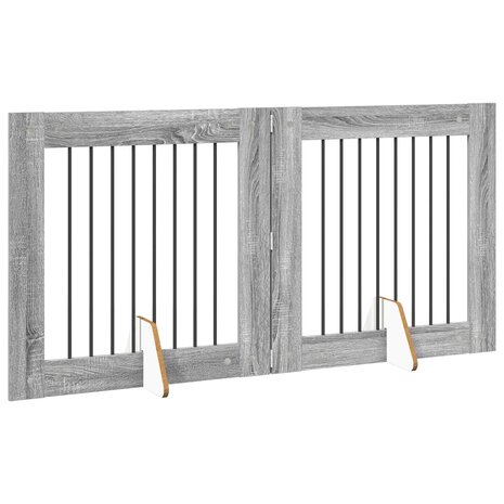 Hondenhekje met standaards 2 pcs Grijs sonoma 80 x 80 cm 4