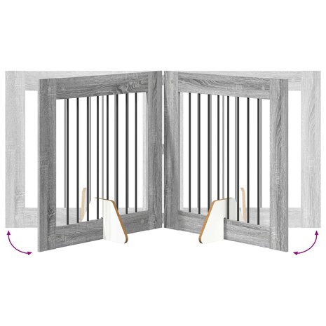 Hondenhekje met standaards 2 pcs Grijs sonoma 80 x 80 cm 8