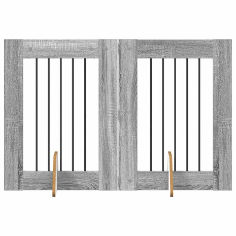 Hondenhekje met standaards 2 pcs Grijs sonoma 60 x 80 cm 2