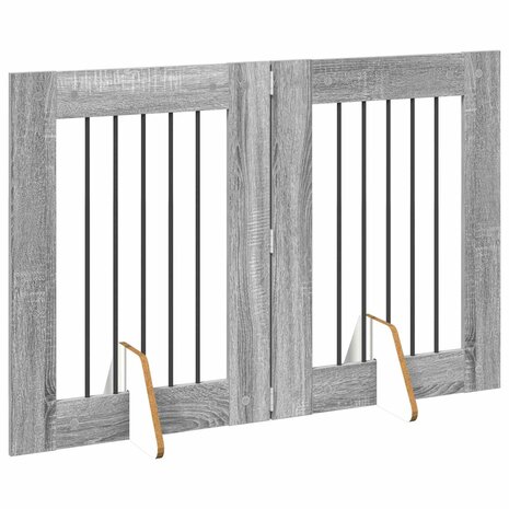 Hondenhekje met standaards 2 pcs Grijs sonoma 60 x 80 cm 4