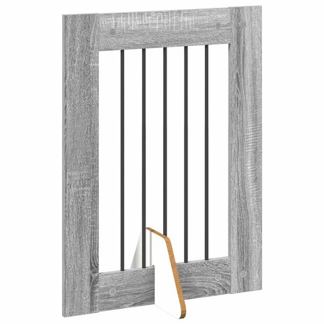 Hondenhekje met standaards 2 pcs Grijs sonoma 60 x 80 cm 5