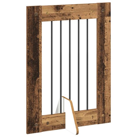 Hondenhekje met standaards 2 pcs Oud hout 60 x 80 cm 5