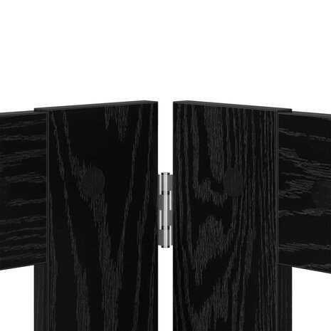 Hondenhekje met standaards 2 pcs Zwart eiken 100 x 60 cm 6