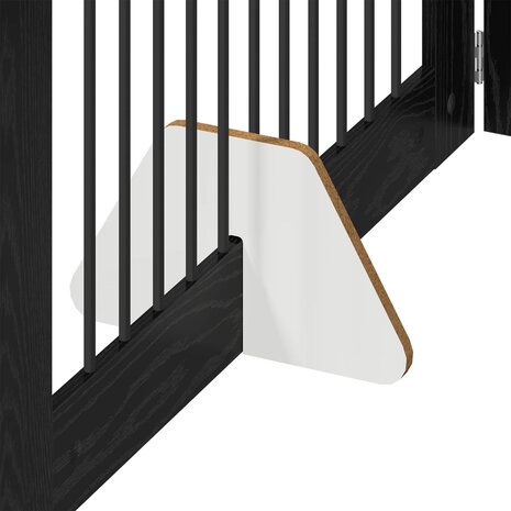 Hondenhekje met standaards 2 pcs Zwart eiken 100 x 60 cm 7