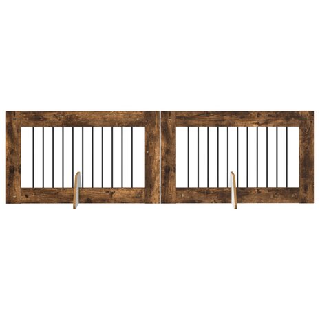 Hondenhekje met standaards 2 pcs Gerookt eiken 100 x 60 cm 2
