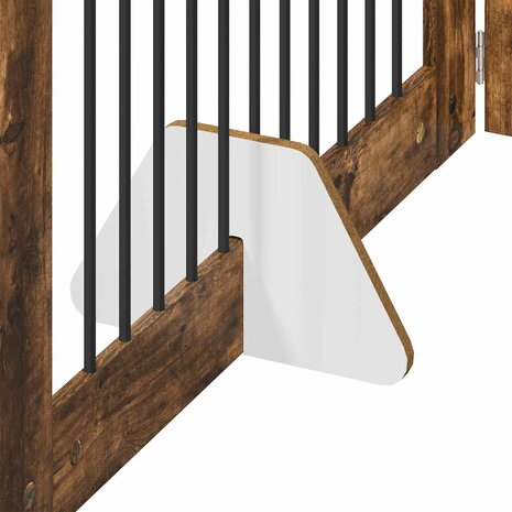 Hondenhekje met standaards 2 pcs Gerookt eiken 100 x 60 cm 7