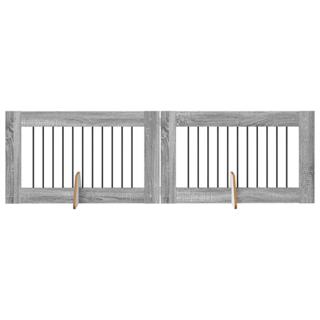 Hondenhekje met standaards 2 pcs Grijs sonoma 100 x 60 cm 2