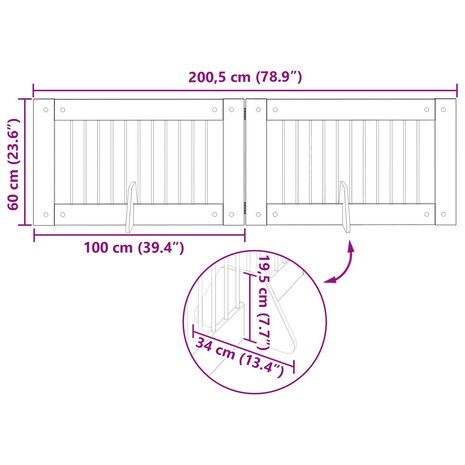 Hondenhekje met standaards 2 pcs Grijs sonoma 100 x 60 cm 10