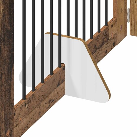 Hondenhekje met standaards 2 pcs Oud hout 100 x 60 cm 7