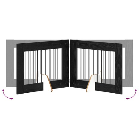 Hondenhekje met standaards 2 pcs Zwart eiken 80 x 60 cm 8