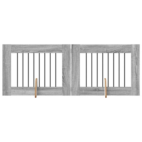 Hondenhekje met standaards 2 pcs Grijs sonoma 80 x 60 cm 2