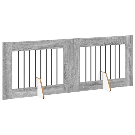 Hondenhekje met standaards 2 pcs Grijs sonoma 80 x 60 cm 4