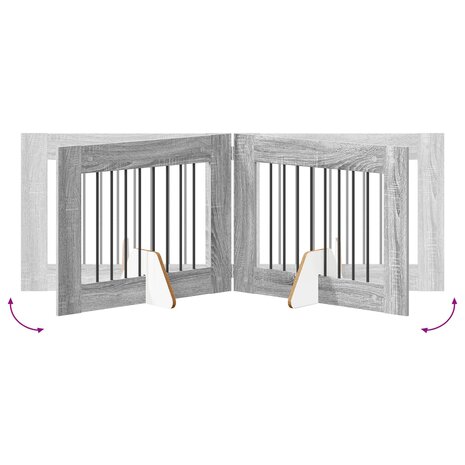 Hondenhekje met standaards 2 pcs Grijs sonoma 80 x 60 cm 8
